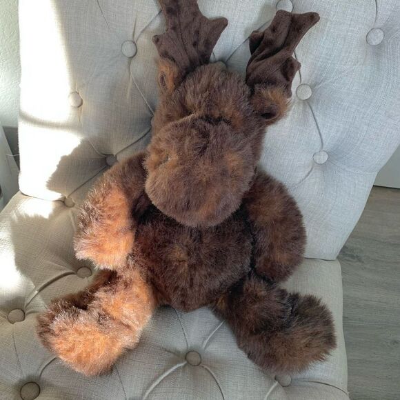 Unipak stuffed moose toy plush animal faux fur brown - Picture 5 of 7
